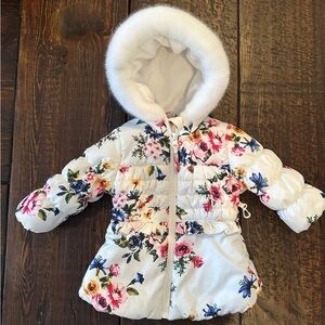 Rothschild White Floral Puffer Jacket